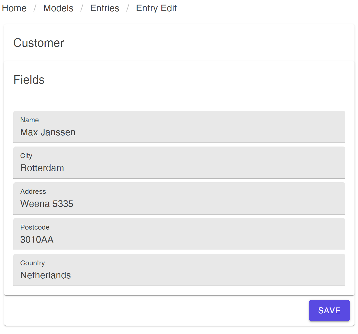 Customer Entry